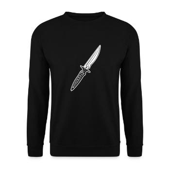 Knife Cutler Knife Lover - Unisex Sweatshirt - black - Front - Alina (178cm) & Michal (187cm)