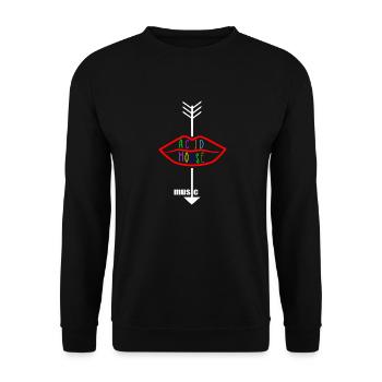 Acid-House-Musik-Logo-Lippe - Unisex Pullover - Schwarz - Vorne - Alina (178cm) & Michal (187cm)