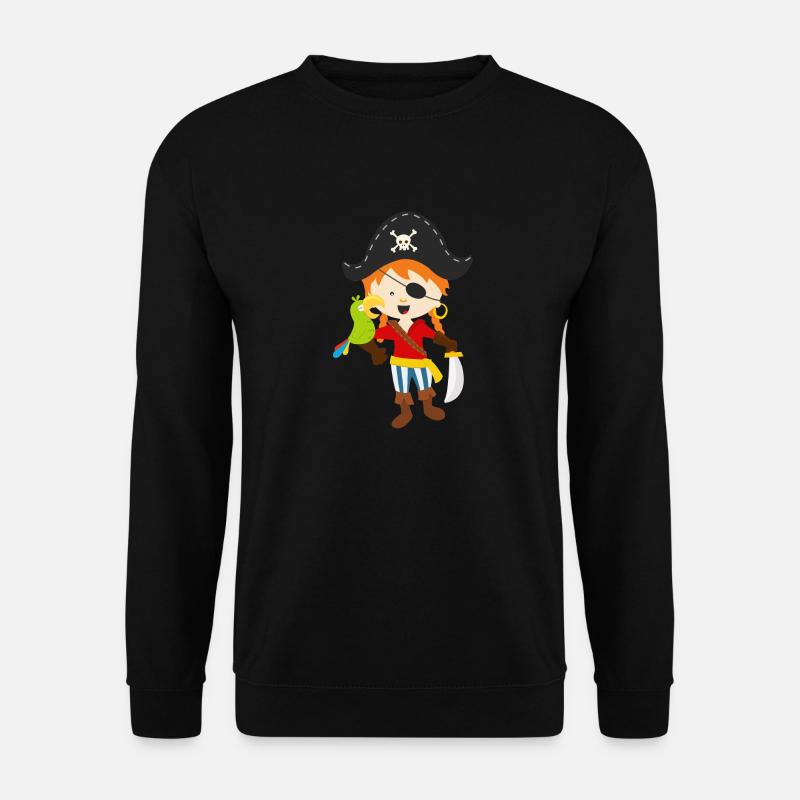 Pirat und Papagei - Unisex Pullover - Schwarz