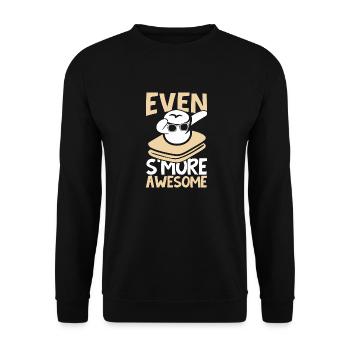 Even Smore Awesome Dabbing Marshmallow Camping Cam - Unisex Sweatshirt - black - Front - Alina (178cm) & Michal (187cm)