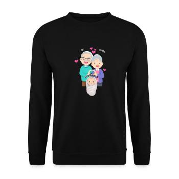 Ihr werdet Großeltern - Unisex Pullover - Schwarz - Vorne - Alina (178cm) & Michal (187cm)
