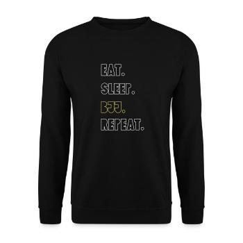 Eat. Drink. BJJ. Try again - Unisex Sweatshirt - black - Front - Alina (178cm) & Michal (187cm)