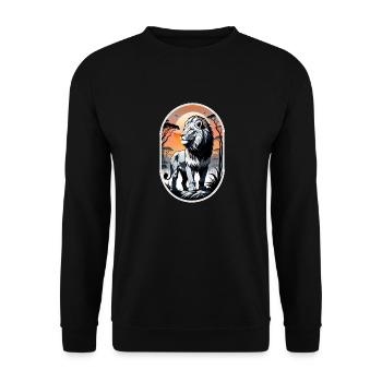 lion, lionceau et jungle - Sweat-shirt Unisexe - noir - Devant - Alina (178cm) & Michal (187cm)