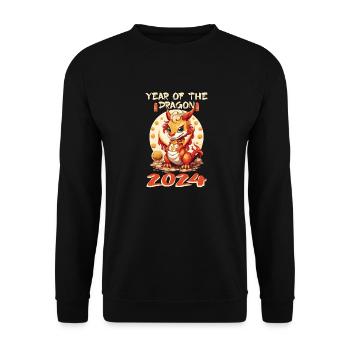 Year Of The Dragon Happy New Year 2024 Matching - Unisex Pullover - Schwarz - Vorne - Alina (178cm) & Michal (187cm)