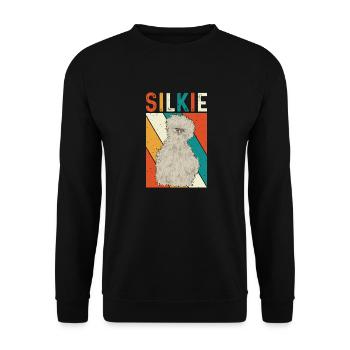 Seidenhuhn Poulet soyeux - Sweat-shirt Unisexe - noir - Devant - Alina (178cm) & Michal (187cm)