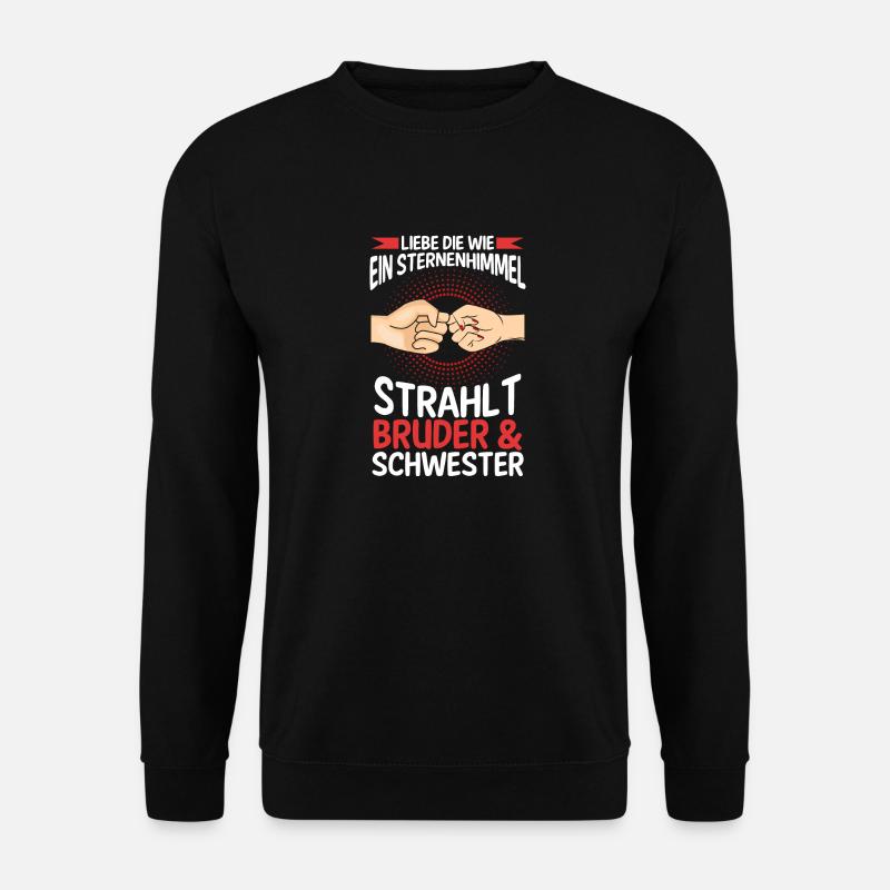 Geschwister Bruder und Schwester - Unisex Pullover - Schwarz