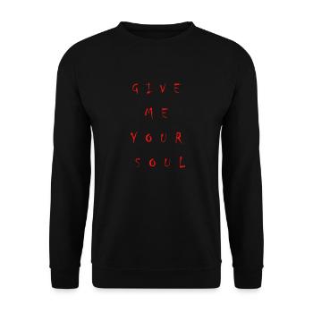 Give me your soul. Bloody - Unisex Sweatshirt - black - Front - Alina (178cm) & Michal (187cm)