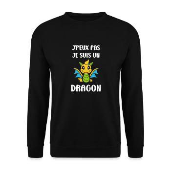 Bébé dragon - Sweat-shirt Unisexe - noir - Devant - Alina (178cm) & Michal (187cm)