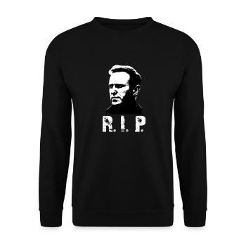 R. I. P. Alexej - Unisex Pullover - Schwarz - Vorne - Alina (178cm) & Michal (187cm)