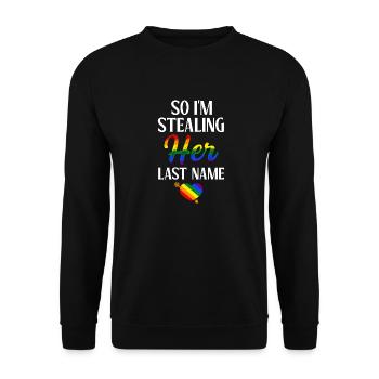 LGBTQ Pride Couple Arc-en-ciel Bi fiançailles mariage - Sweat-shirt Unisexe - noir - Devant - Alina (178cm) & Michal (187cm)