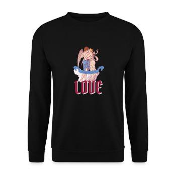 Couple Partner Lovers Pure Love Wedding Heartful - Unisex Pullover - Schwarz - Vorne - Alina (178cm) & Michal (187cm)
