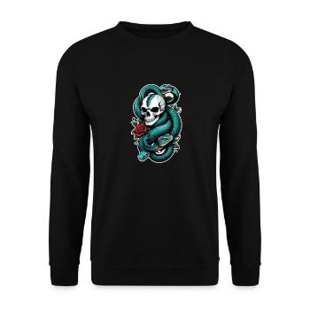 serpent squelette et tatouage - Sweat-shirt Unisexe - noir - Devant - Alina (178cm) & Michal (187cm)