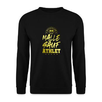 Malle Sauf Athlet Mallorca Party Spruch - Unisex Pullover - Schwarz - Vorne - Alina (178cm) & Michal (187cm)
