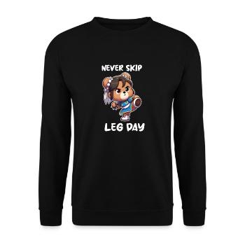 Journée amusante de routine pour les jambes - Sweat-shirt Unisexe - noir - Devant - Alina (178cm) & Michal (187cm)