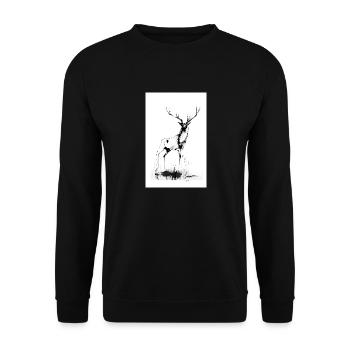 Le cerf - Sweat-shirt Unisexe - noir - Devant - Alina (178cm) & Michal (187cm)
