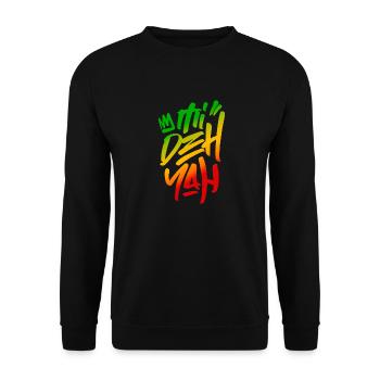 Mi Deh Yah Rasta Saying Graffiti Style Rasta Color - Unisex Sweatshirt - black - Front - Alina (178cm) & Michal (187cm)