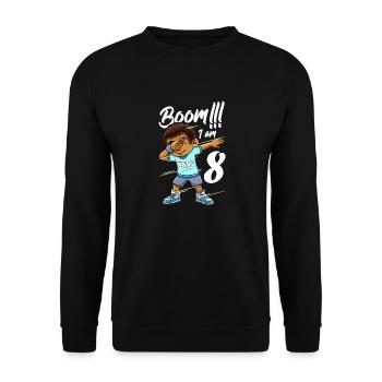 Boom Im 8 Year Old Black Boy Dabbing - Unisex Sweatshirt - black - Front - Alina (178cm) & Michal (187cm)