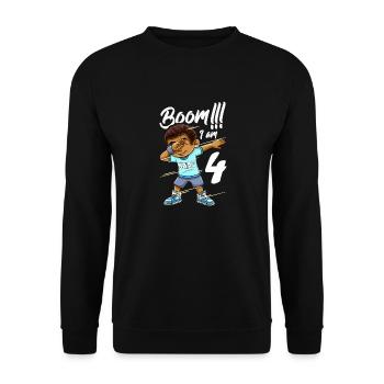 Boom Im 4 Year Old Black Boy Dabbing - Unisex Sweatshirt - black - Front - Alina (178cm) & Michal (187cm)