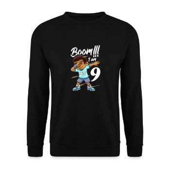 Boom Im 9 Year Old Black Boy Dabbing - Unisex Sweatshirt - black - Front - Alina (178cm) & Michal (187cm)