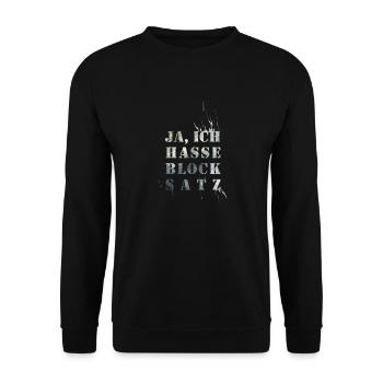 Blocksatz - Unisex Pullover - Schwarz - Vorne - Alina (178cm) & Michal (187cm)