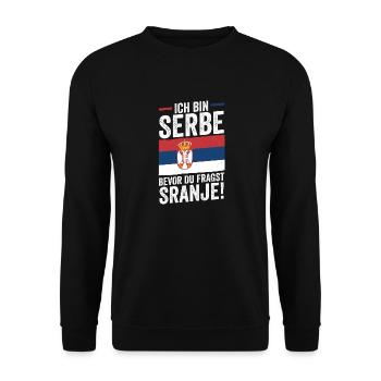 Serbe Serbe Serbie - Sweat-shirt Unisexe - noir - Devant - Alina (178cm) & Michal (187cm)