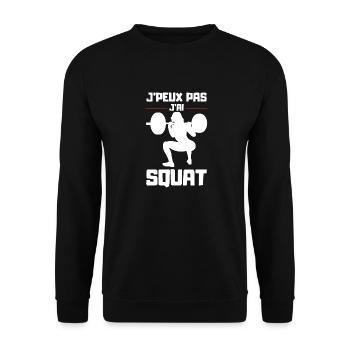 Ich kann nicht in die Hocke gehen - Unisex Pullover - Schwarz - Vorne - Alina (178cm) & Michal (187cm)
