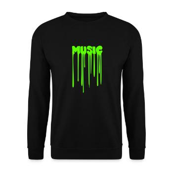 Music Graffiti grüner Schleim Musik Spruch Tropfen - Unisex Pullover - Schwarz - Vorne - Alina (178cm) & Michal (187cm)