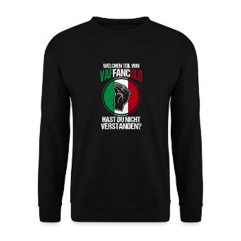 Italie Italien Vaffanculo - Sweat-shirt Unisexe - noir - Devant - Alina (178cm) & Michal (187cm)