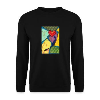 Heart - Unisex Sweatshirt - black - Front - Alina (178cm) & Michal (187cm)