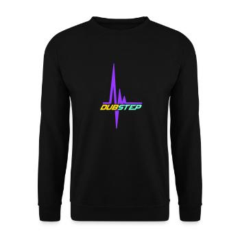 Dub Step Techno Musik Puls Herzschlag Frequenz - Unisex Pullover - Schwarz - Vorne - Alina (178cm) & Michal (187cm)
