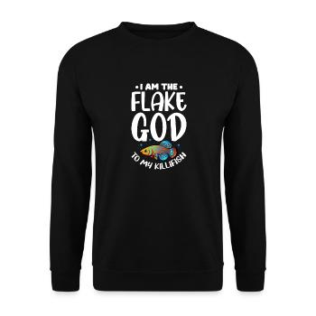 I am the flake god to my killifish Design - Unisex Sweatshirt - black - Front - Alina (178cm) & Michal (187cm)