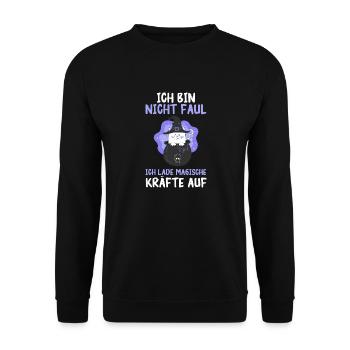 Sorcière Sorcière Balai Sorcière Costume Halloween - Sweat-shirt Unisexe - noir - Devant - Alina (178cm) & Michal (187cm)
