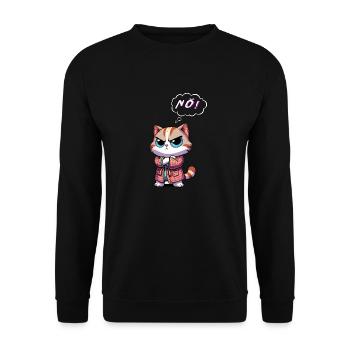 Non, le chat refuse de dire non - Sweat-shirt Unisexe - noir - Devant - Alina (178cm) & Michal (187cm)