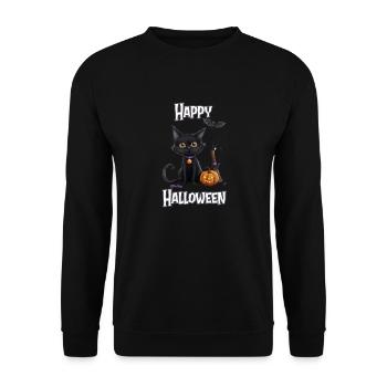 Halloween – Joyeux Halloween Chat Noir Mignon - Sweat-shirt Unisexe - noir - Devant - Alina (178cm) & Michal (187cm)