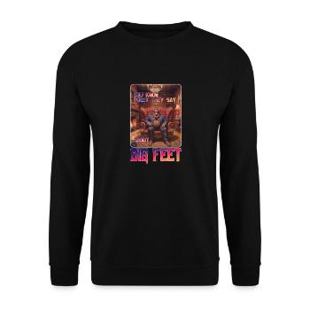 Lustiges Bigfoot-Fuß-Meme - Unisex Pullover - Schwarz - Vorne - Alina (178cm) & Michal (187cm)
