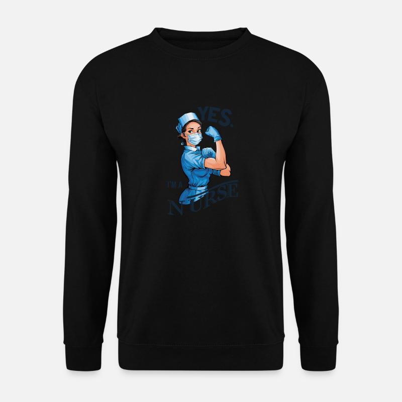 Lustige Krankenschwester mit Humor - Unisex Pullover - Schwarz