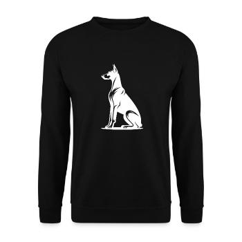 Noble Doberman Tattoo Dogs Silhouette - Unisex Sweatshirt - black - Front - Alina (178cm) & Michal (187cm)
