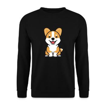Corgi - Unisex Pullover - Schwarz - Vorne - Alina (178cm) & Michal (187cm)