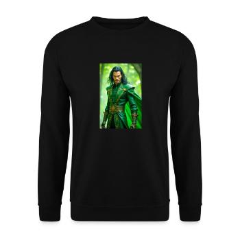 Loki is a cunning trickster god and shape-shifter - Unisex Sweatshirt - black - Front - Alina (178cm) & Michal (187cm)