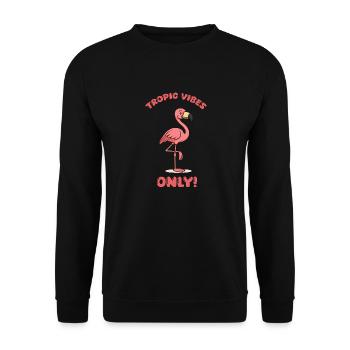 Flamingo Comic Tropic - Unisex Sweatshirt - black - Front - Alina (178cm) & Michal (187cm)