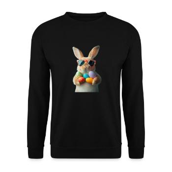 Osterhase - Unisex Pullover - Schwarz - Vorne - Alina (178cm) & Michal (187cm)