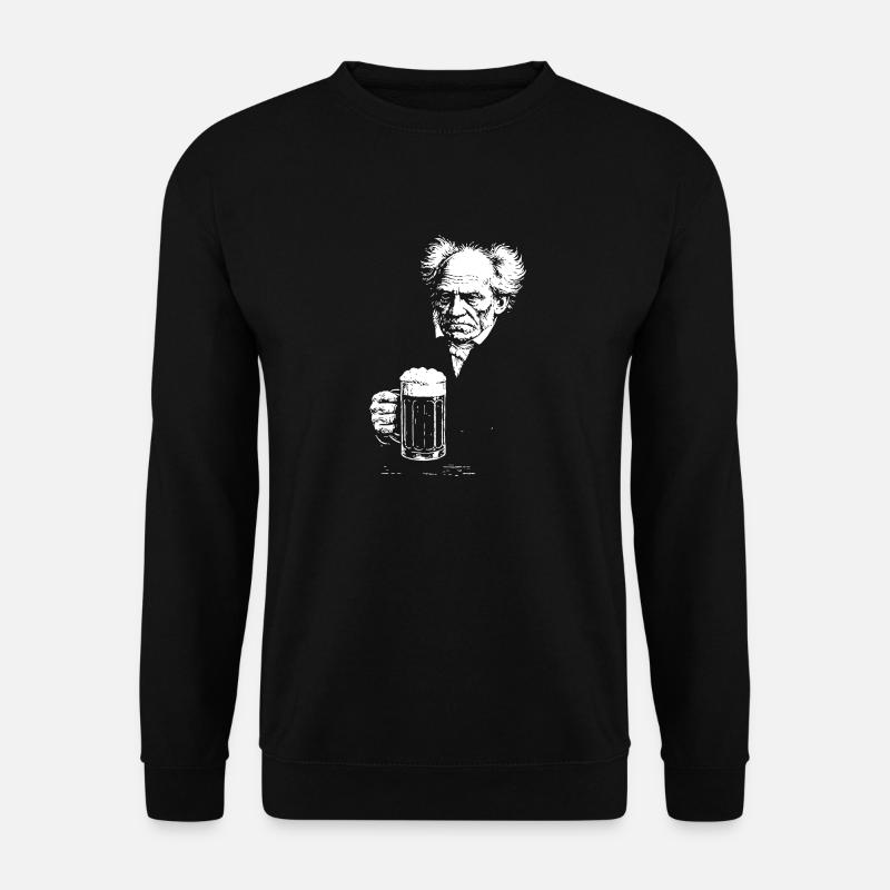 Artur Schopenhauer drinking beer - Unisex Sweatshirt - black