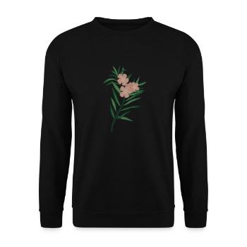 Pink Branch Oleander Flower - Unisex Sweatshirt - black - Front - Alina (178cm) & Michal (187cm)