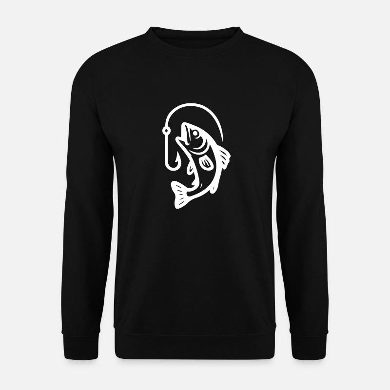 Fisch Hecht Angelhaken - Unisex Pullover - Schwarz