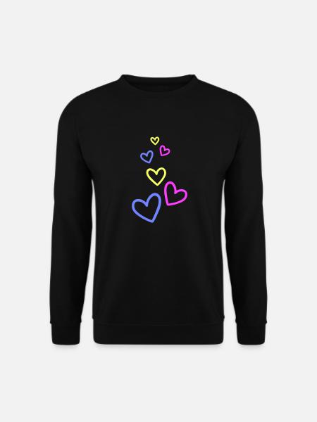 Herzen Bunt Herz - Unisex Pullover - Schwarz