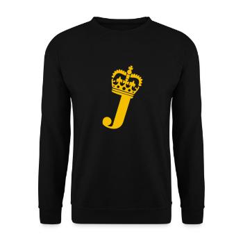 Buchstabe J - Unisex Pullover - Schwarz - Vorne - Alina (178cm) & Michal (187cm)