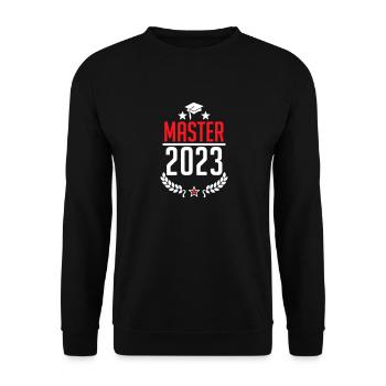 Abschluss 2023 - Master 2023 Studium Student Uni - Unisex Pullover - Schwarz - Vorne - Alina (178cm) & Michal (187cm)
