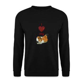 I love my guinea pig - Unisex Sweatshirt - black - Front - Alina (178cm) & Michal (187cm)