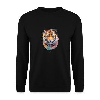 Wunderschöner Löwe - Unisex Pullover - Schwarz - Vorne - Alina (178cm) & Michal (187cm)