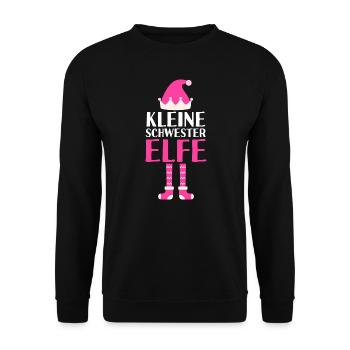Kleine Schwester Elfe Kleine Schwester Geschenk - Unisex Pullover - Schwarz - Vorne - Alina (178cm) & Michal (187cm)